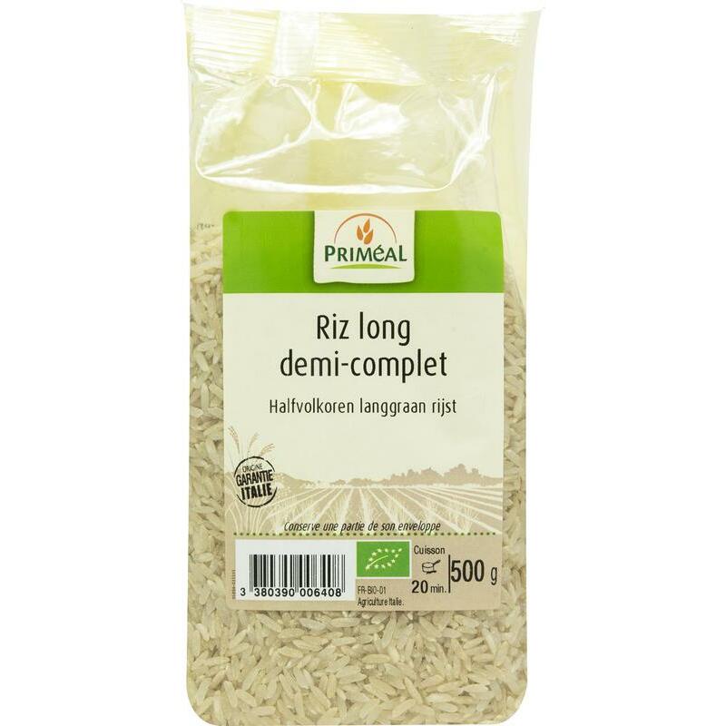 Primeal Halfvolkoren langgraan rijst bio 500g