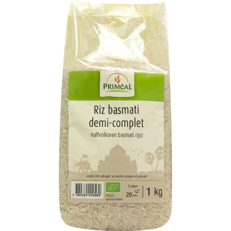 Primeal Halfvolkoren basmati rijst bio 1000g