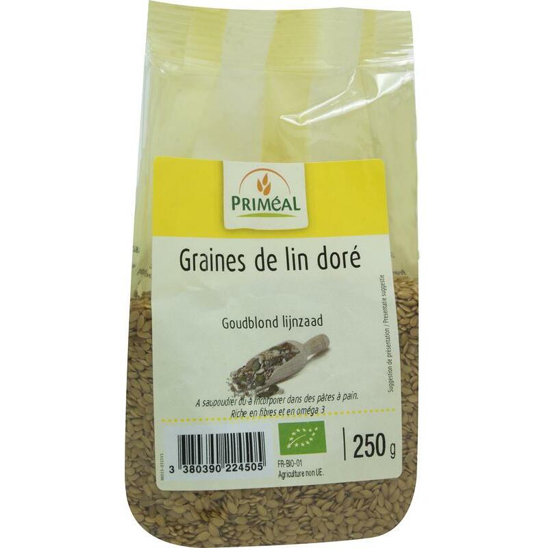 Primeal Lijnzaad goudblond bio 250g