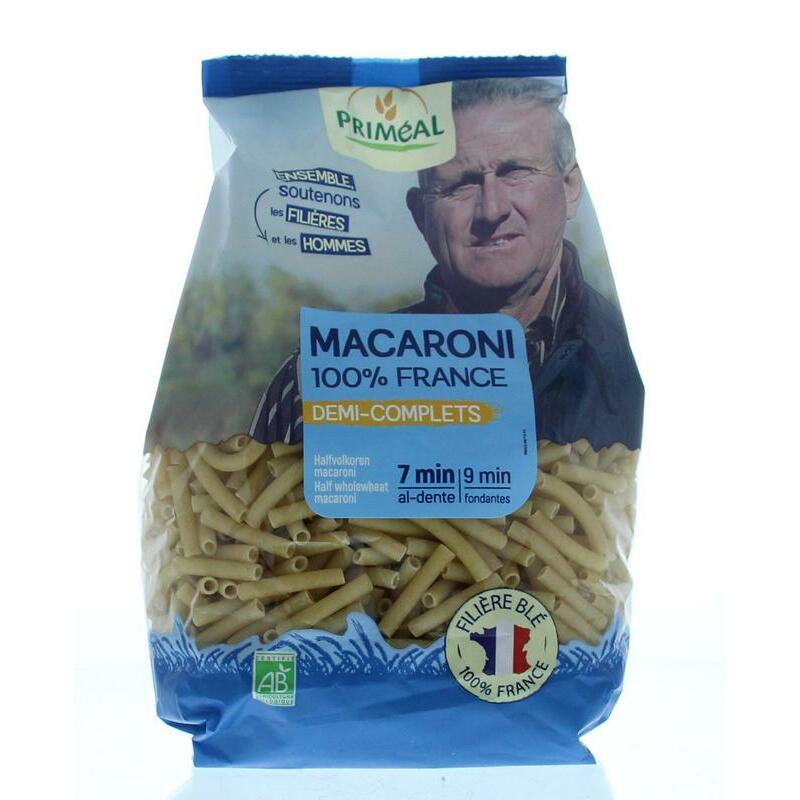 Primeal Halfvolkoren macaroni bio 500g