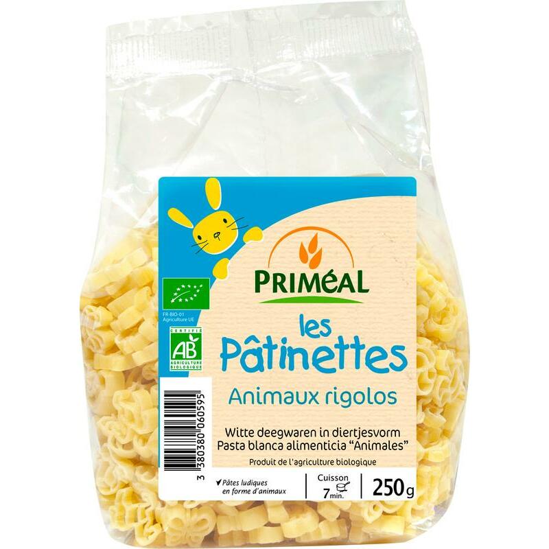 Primeal Witte deegwaren diervorm bio 250g