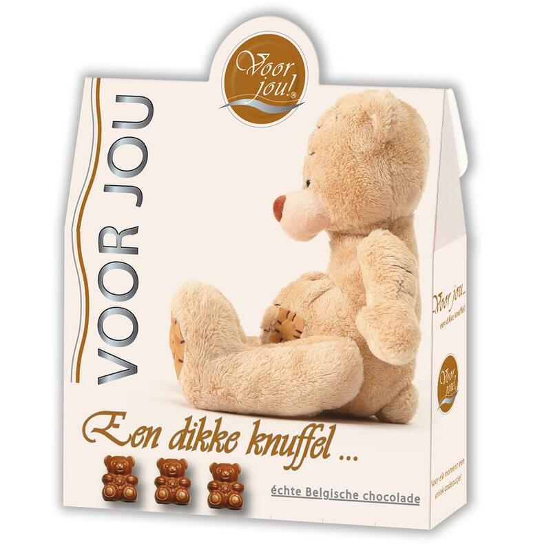 Voor Jou! Cadeau doos trendy beertjes dikke knuffel 100g