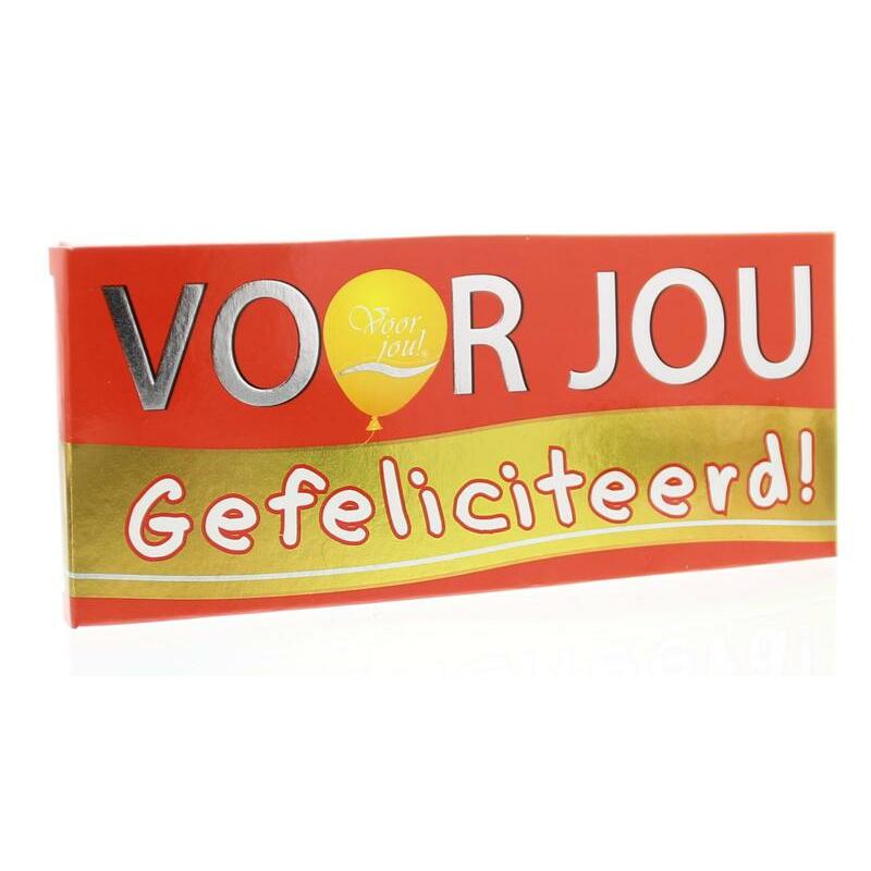 Voor Jou! Wensreep melkchocolade voor jou! gefeliciteerd 70g