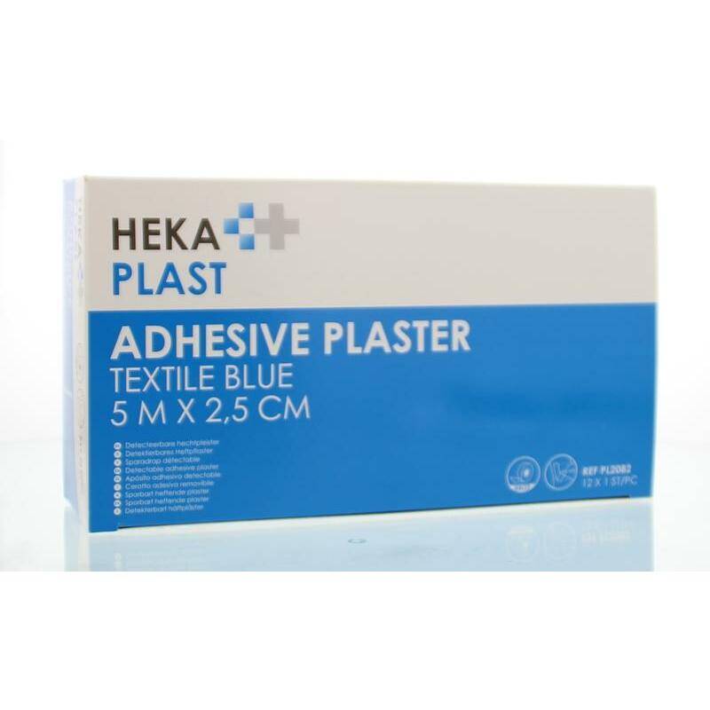 Hekaplast Hechtpleister textiel blauw 5 x 2.5 12st