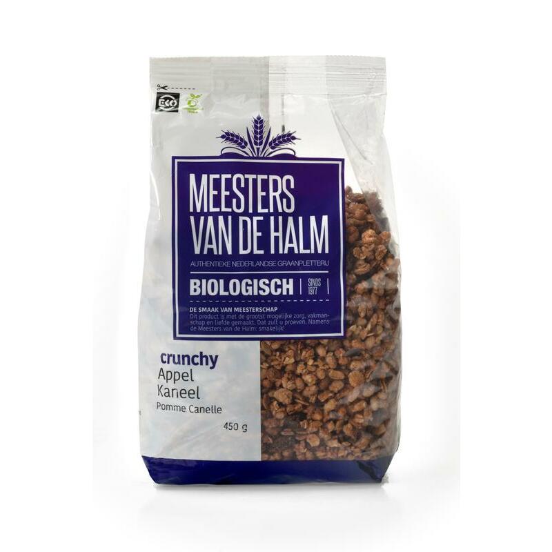 De Halm Crunchy appel/kaneel bio 450g