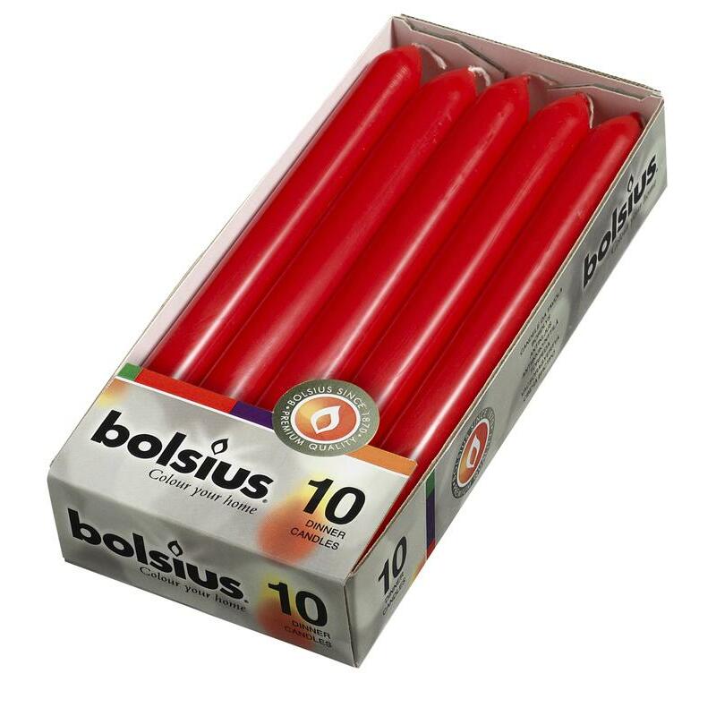 Bolsius Dinerkaars 230/20 rood 10st