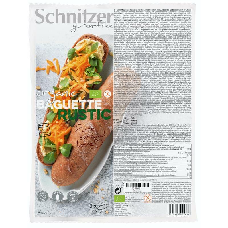 Schnitzer Baguette rustic 160 gram bio 2x160g