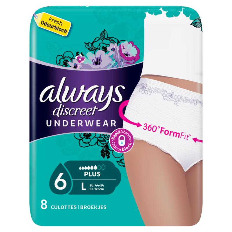 Always Discreet underwear broekjes maat L 8st