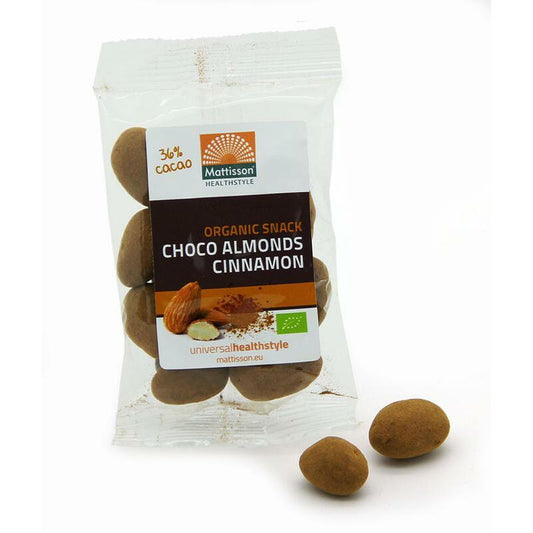 Mattisson Amandelen kaneel snack pure chocolade bio 35g
