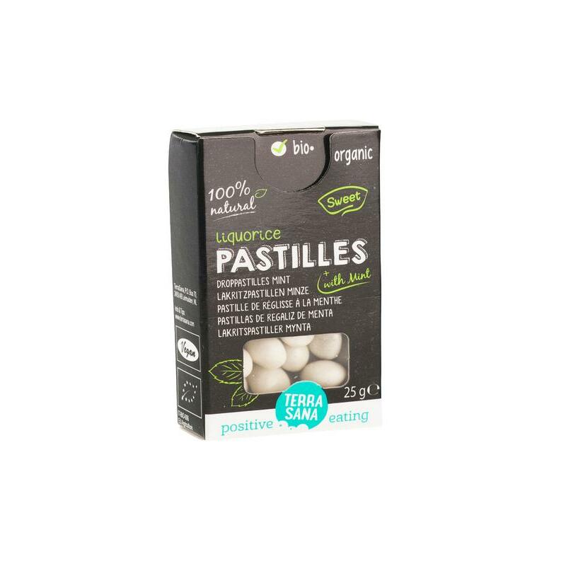 Terrasana Droppastilles mint 25 gram bio 16x25g