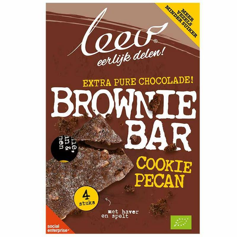 Leev Cookiebar brownie, pecan & granen bio 140g