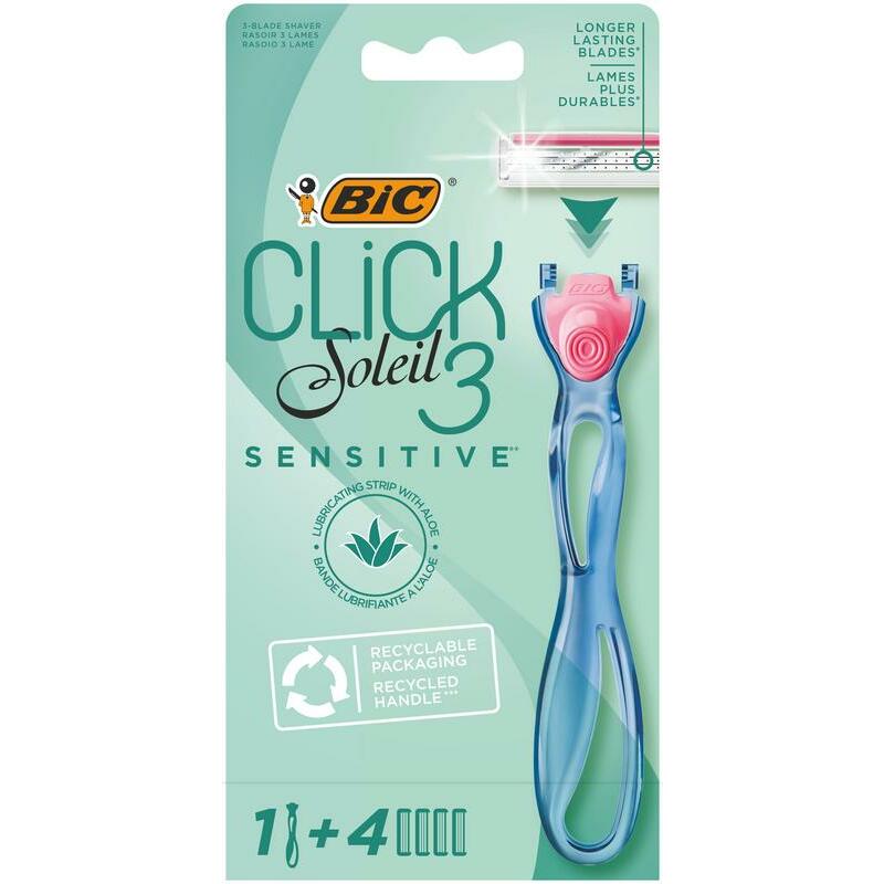 BIC Click 3 soleil shaver sensitive leaf bl 4 4st