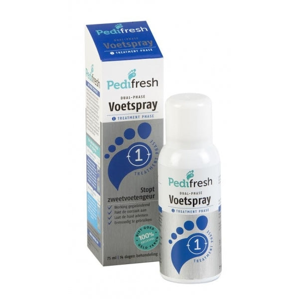 Pedifresh Fase 1 tegen acute zweetvoeten spray 75ml