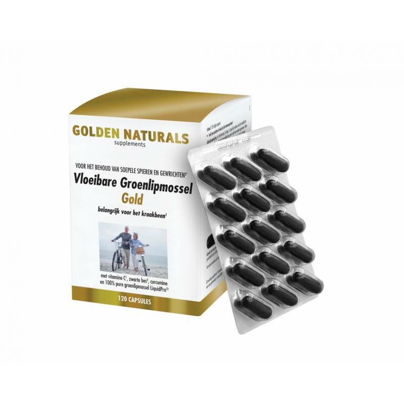 Golden Naturals Vloeibare groenlipmossel gold 120sg