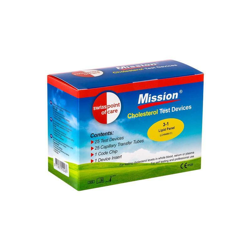 Mission 3-IN-1 Cholesterolmeter 3-in-1 (25 strips&25 capillairen) 1set