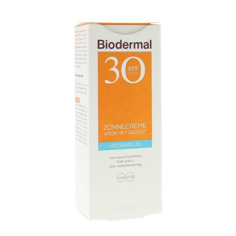 Biodermal Zonnecreme gezicht hydraplus SPF30 50ml