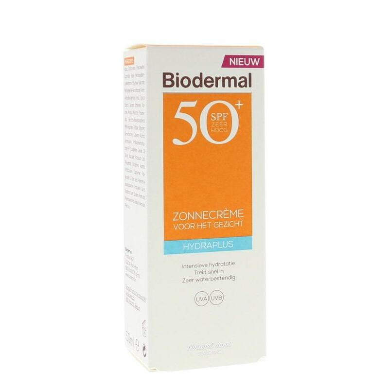 Biodermal Zonnecreme gezicht hydraplus SPF50 50ml