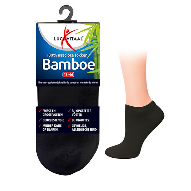 Lucovitaal Bamboe enkelsok zwart 39-42 1paar