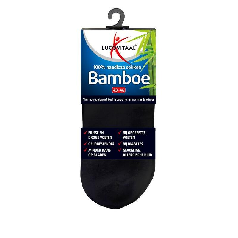 Lucovitaal Bamboe enkelsok zwart 43-46 1paar