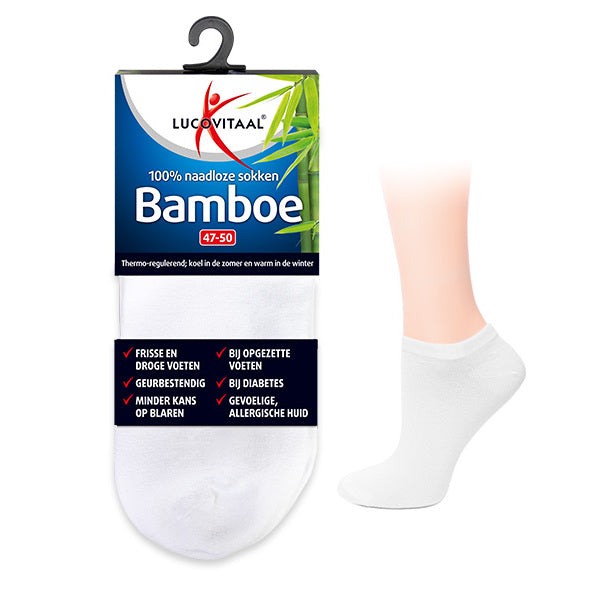Lucovitaal Bamboe enkelsok wit 39-42 1paar
