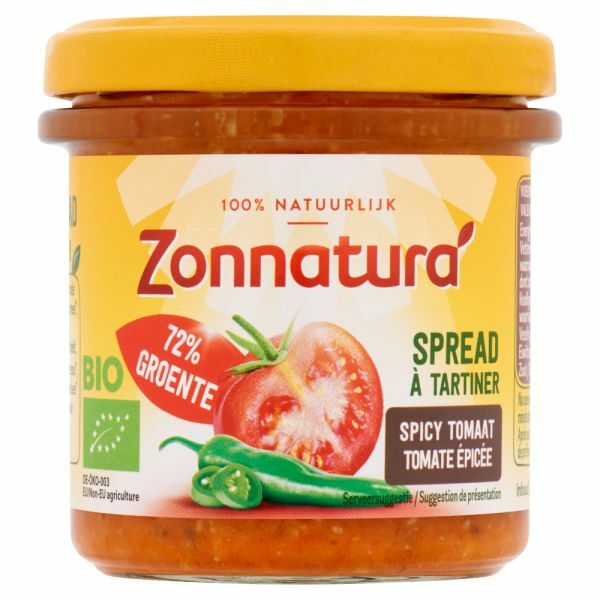 Zonnatura Groentespread spicy tomato bio 135g