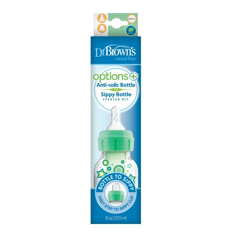 Dr Brown's Options+ overgangsfles smalle hals groen 250ml 1st