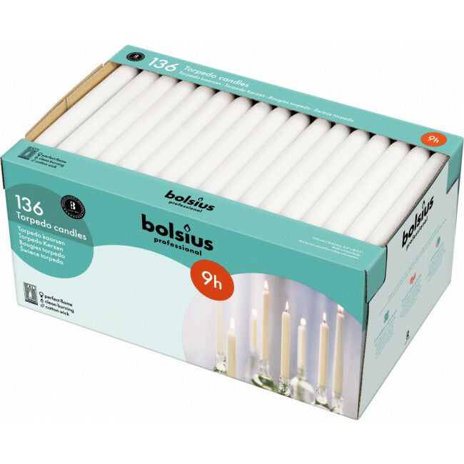 Bolsius Dinerkaars 240/22 wit 136st