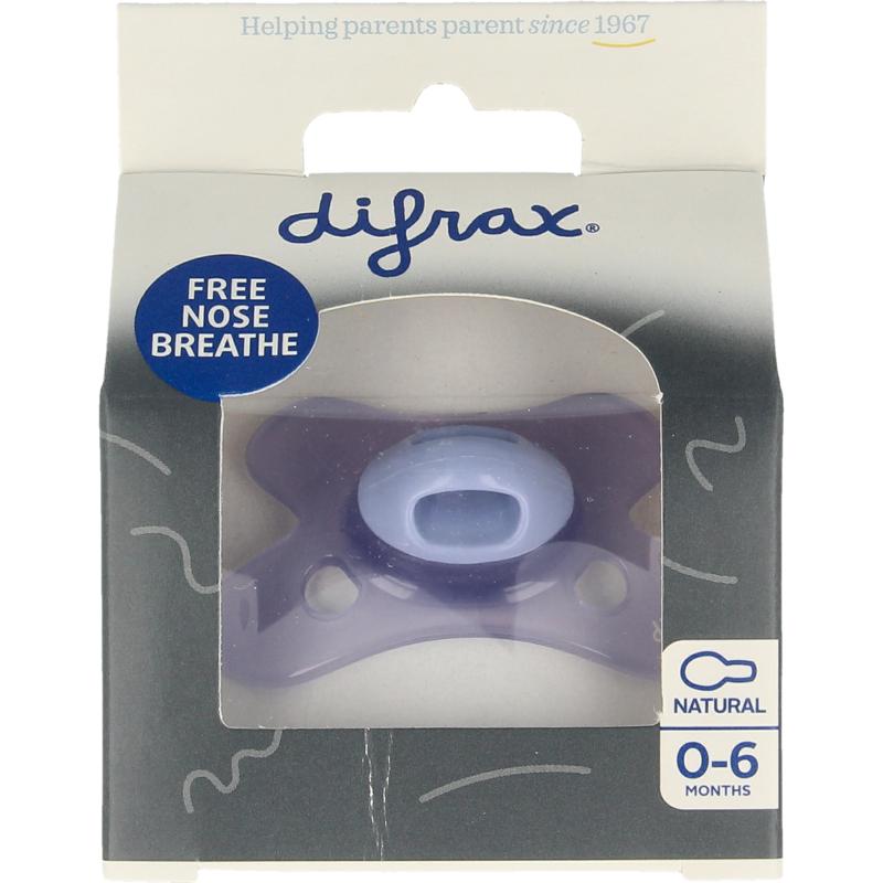 Difrax Fopspeen natural 0-6 maanden cotton candy lavander 1st