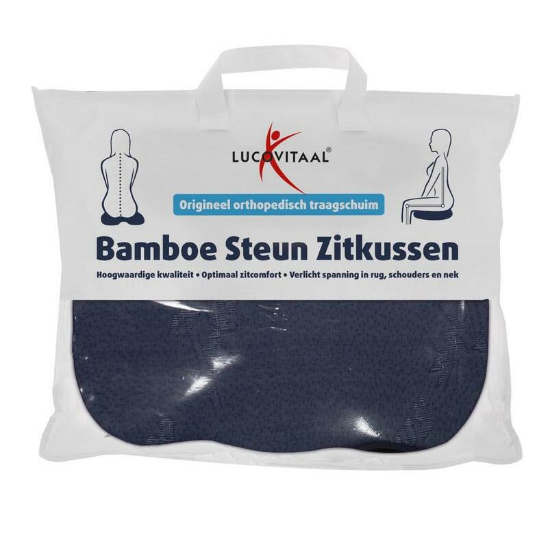 Lucovitaal Bamboe steun zitkussen blauw 1st
