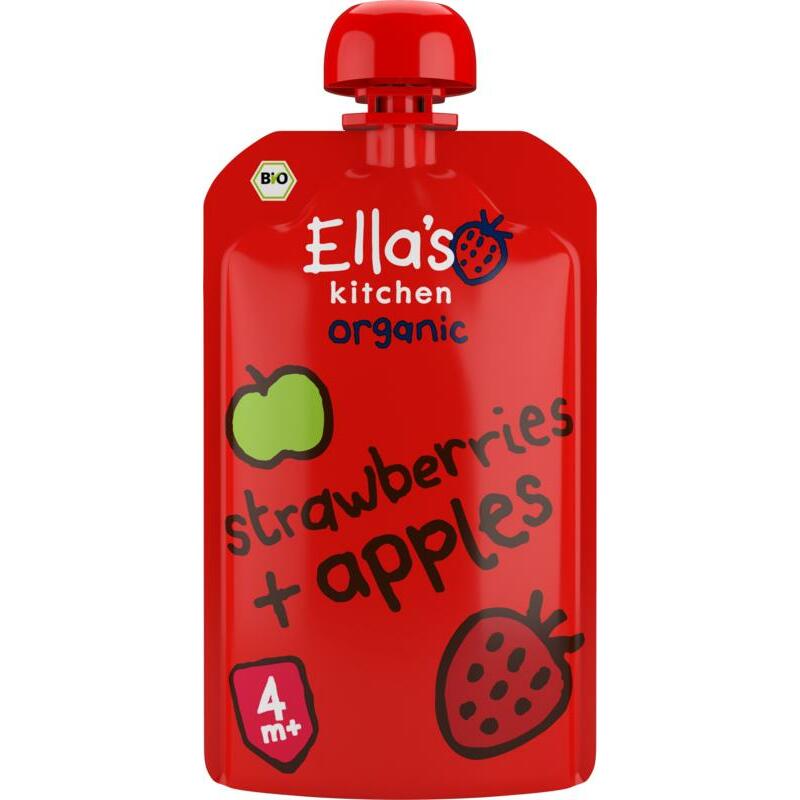 Ella's Kitchen Strawberries and apples 4+ maanden bio 120g