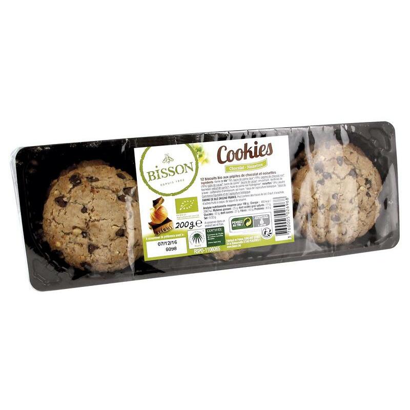 Bisson Chocolade koekjes hazelnoot bio 200g