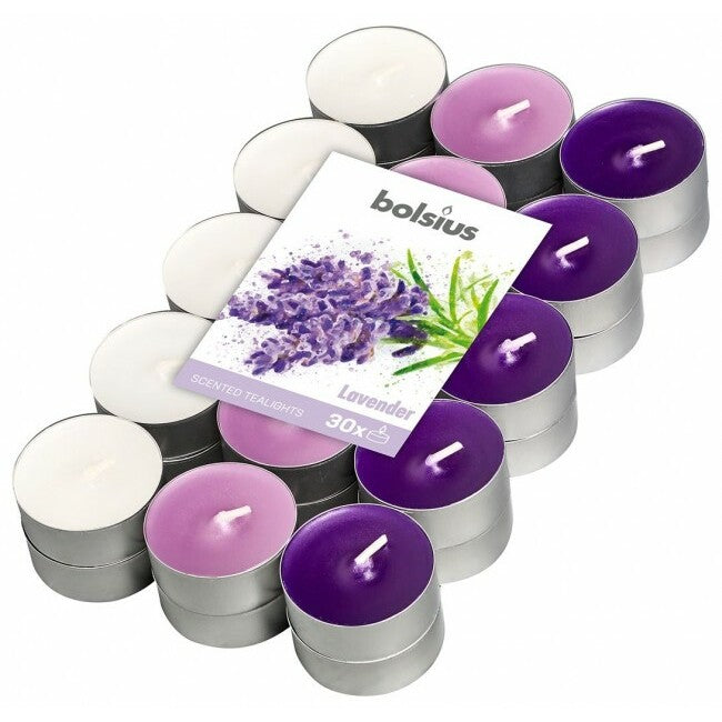 Bolsius Geurtheelicht multi colour brick 30 lavendel 18st