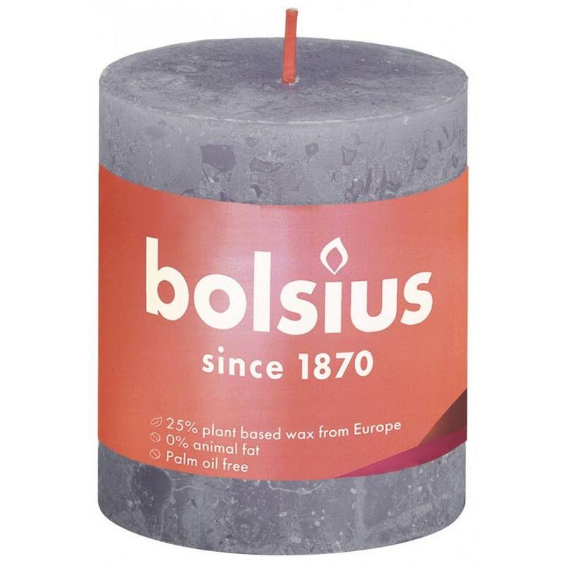 Bolsius Rustiek stompkaars shine 80/68 frosted lavender 1st