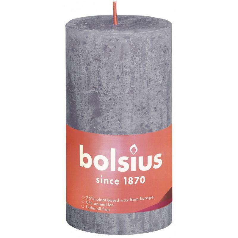 Bolsius Rustiek stompkaars shine 130/68 frosted lavender 1st