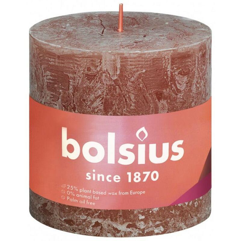 Bolsius Rustiek stompkaars shine 100/100 suede brown 1st
