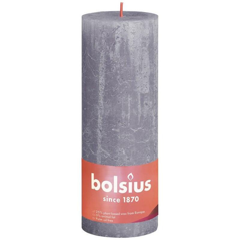 Bolsius Rustiek stompkaars shine 190/68 frosted lavender 1st
