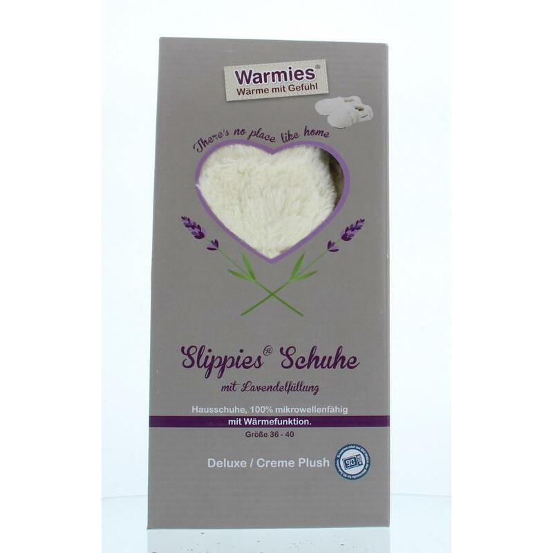 Warmies Slippies maat 4-7 (36-40) creme plush 1paar