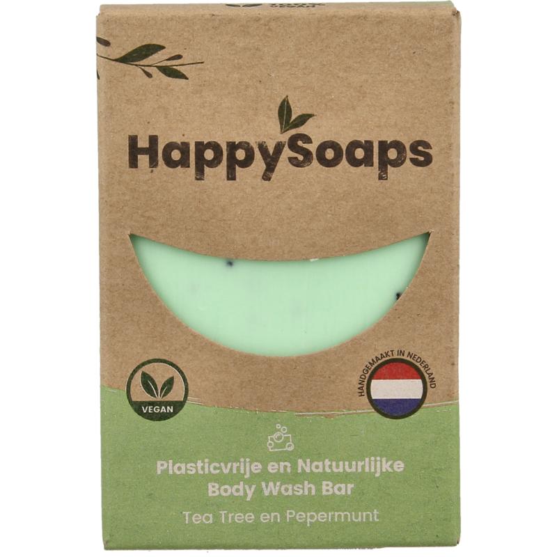 Happysoaps Body bar tea tree en pepermunt 100g