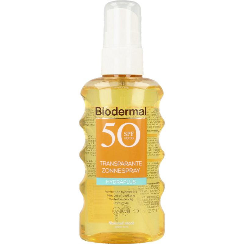 Biodermal Hydra plus transparante zonnespray SPF50 175ml