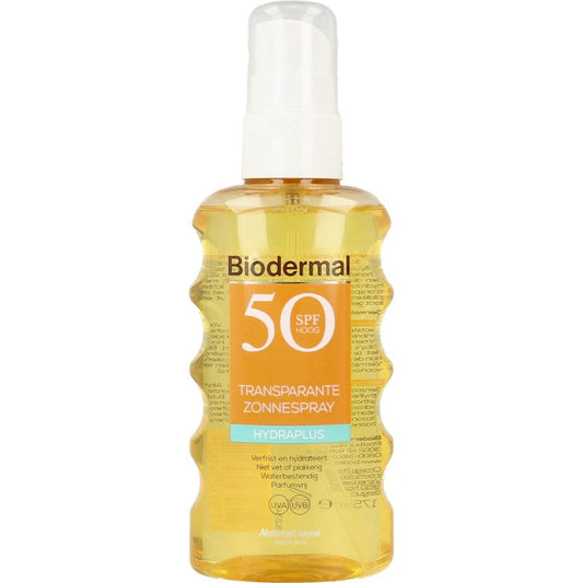 Biodermal Hydra plus transparante zonnespray SPF50 175ml