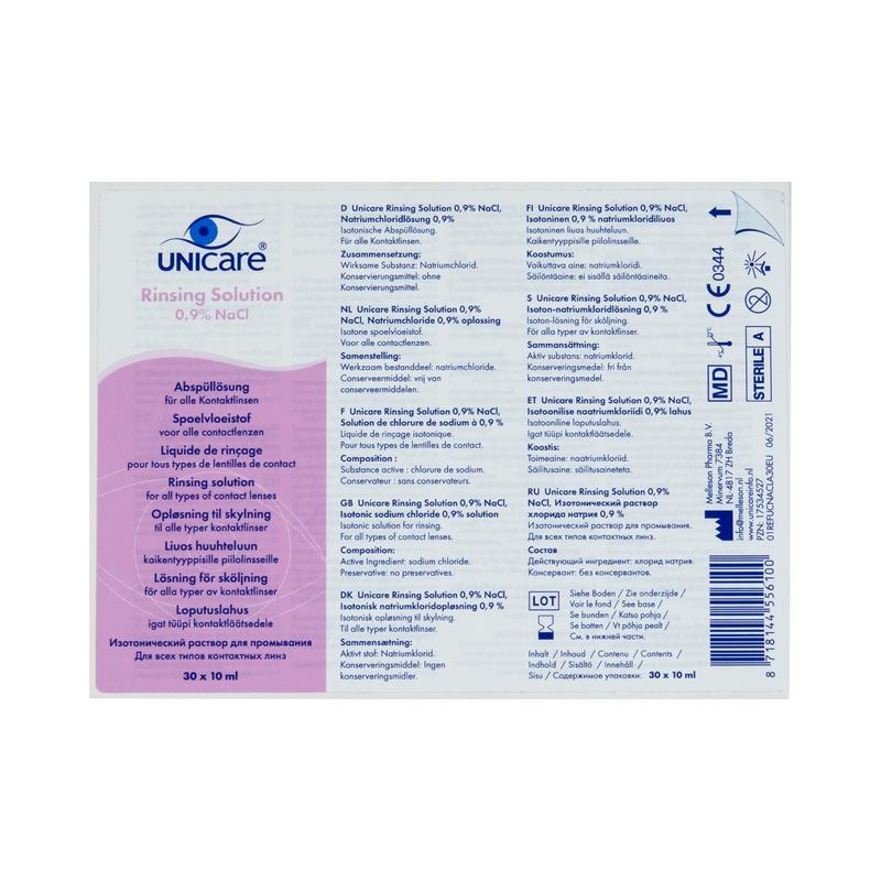 Unicare Rinsing solution 0.9% NaCI 30 stuks 30st