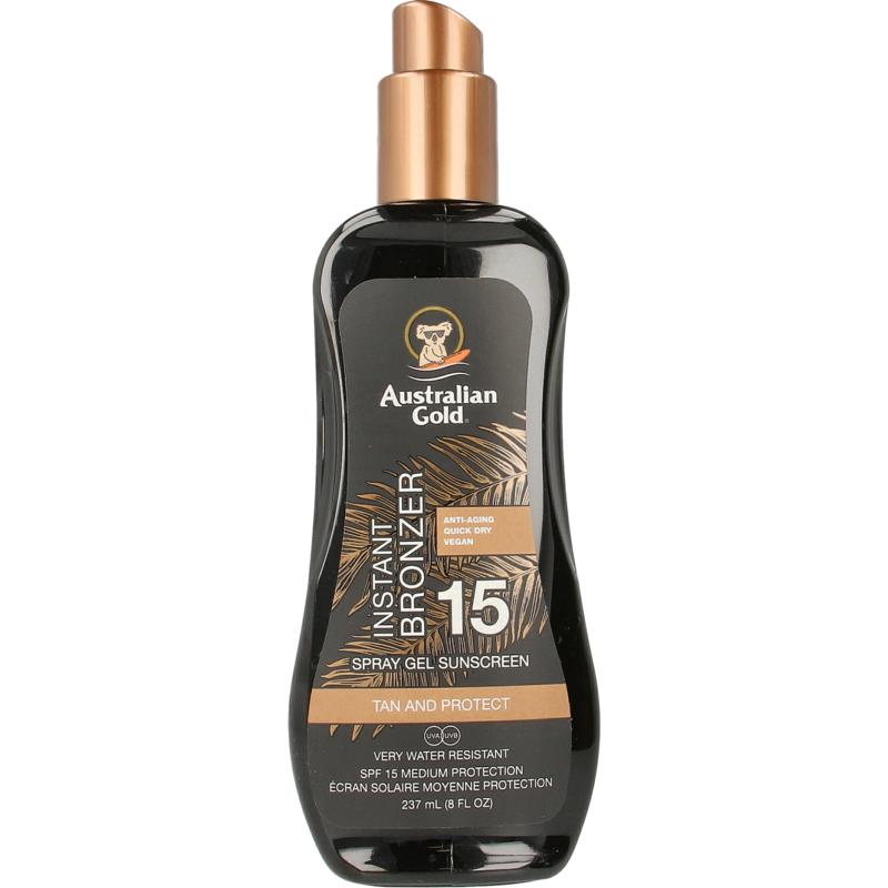Australian Gold Spray gel met bronzer SPF15 237ml