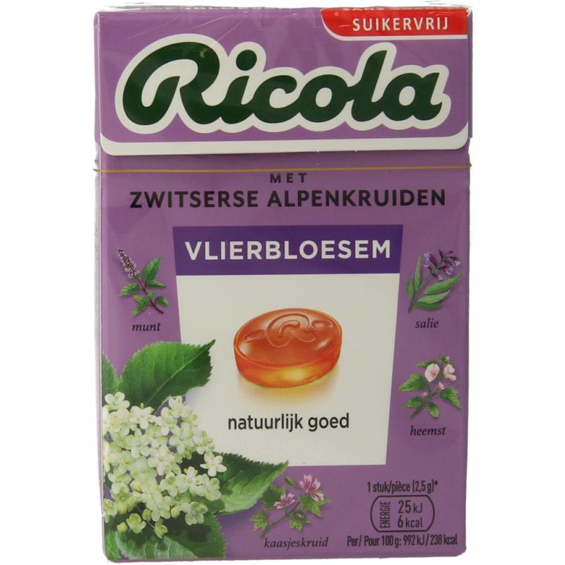 Ricola Vlierbloesem suikervrij doosje 50g
