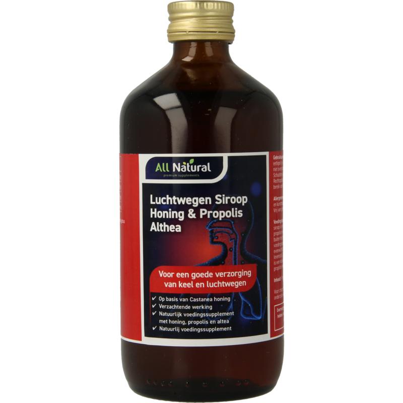 All Natural Honing luchtwegensiroop 250ml