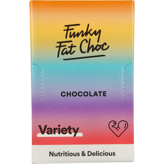 Funky Fat Choc Chocolade suikervrij MCT variety 10 x 50 gram bio 10x50g