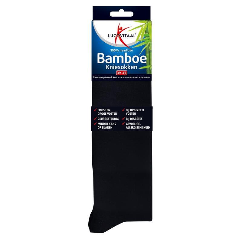 Lucovitaal Bamboe kniesok zwart maat 39-42 1paar