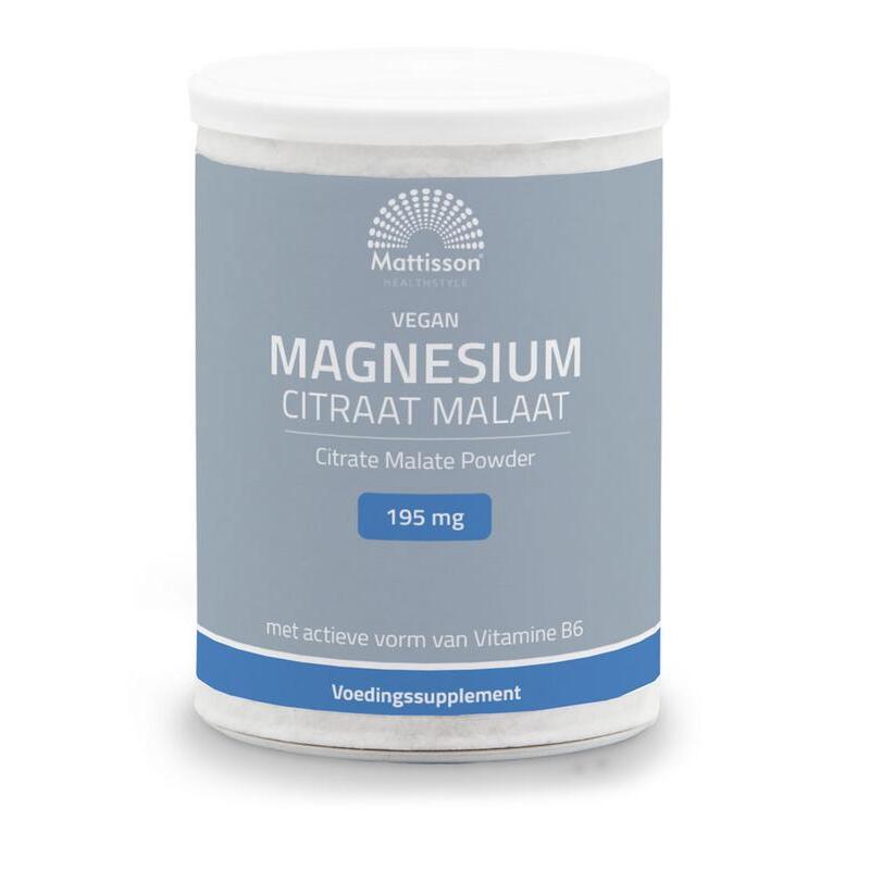 Mattisson Magnesium citraat malaat met actieve vorm vit. b6 125g