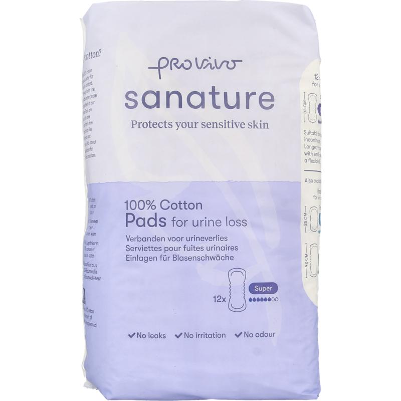Sanature Pro vivo katoen incontinentie verband super 12st