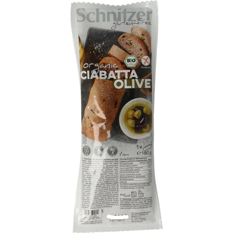 Schnitzer Ciabatta met olijven biologisch 180g