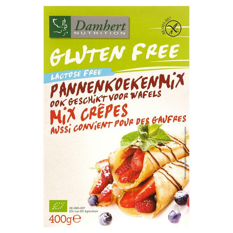 Damhert Pannenkoeken en wafelmix gluten- & lactosevrij bio 400g